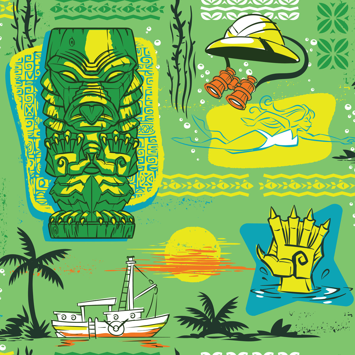 Gill-Man Men's Aloha Shirt – Beeline Creative, Inc.